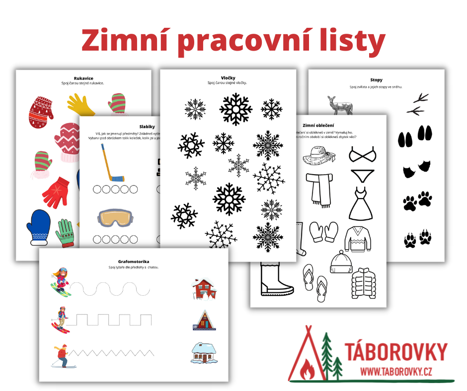 Zimní pracovní listy pro děti 